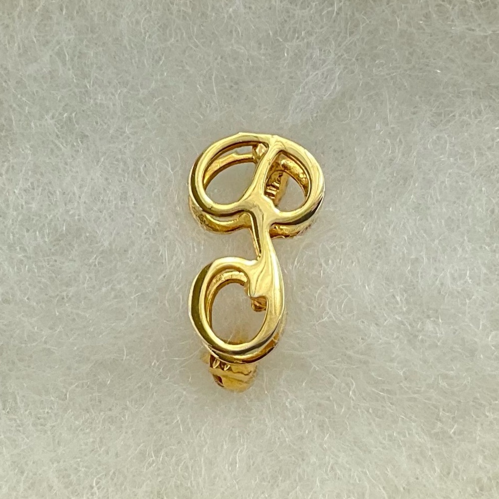 Vintage, Gold Tone Initial P Pin, Elegant Cursive Letter P